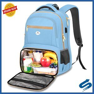 Insulated Work Backpack with Laptop Compartment Stylish Preppy Meal Prep Bag